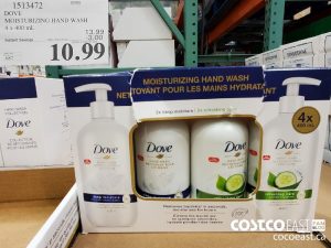 1513472
DOVE MOISTURIZING HAND WASH 4 x 400 mL 
($3.00 INSTANT SAVINGS EXPIRES ON 2021-05-30)
$10.99