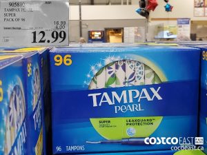 905810
TAMPAX PEARL SUPER PACK OF 96 
($4.00 INSTANT SAVINGS EXPIRES ON 2021-05-30)
$12.99