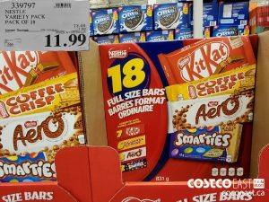339797
NESTLE VARIETY PACK PACK OF 18 
($1.50 INSTANT SAVINGS EXPIRES ON 2021-05-16)
$11.99