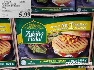 374237
ZABIHA HALAL CHICKEN BURGERS 908 G 
($2.00 INSTANT SAVINGS EXPIRES ON 2021-05-16)
$5.99