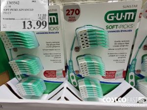 1365542
G-U-M  SOFT-PICKS ADVANCED 270 CT 
($4.00 INSTANT SAVINGS EXPIRES ON 2021-05-30)
$13.99