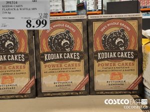 391314
KODIAK CAKES FLAPJACK and WAFFLE MIX 2.04 kg 
($5.00 INSTANT SAVINGS EXPIRES ON 2021-05-30)
$8.99
