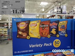 218631
FRITO LAY VARIETY PACK 50 X 28G 
($3.00 INSTANT SAVINGS EXPIRES ON 2021-05-16)
$11.79