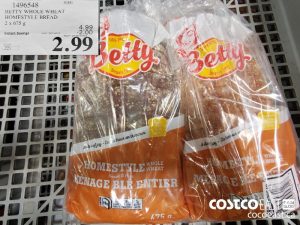 1496548
BETTY WHOLE WHEAIL HOMESTYLE BREAD 2 X 675 G 
($2.00 INSTANT SAVINGS EXPIRES ON 2021-05-23)
$2.99