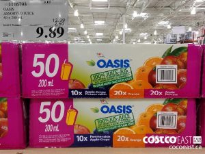 1116793
OASIS ASSORTED JUICE 50 x 200 mL 
($2.50 INSTANT SAVINGS EXPIRES ON 2021-05-23)
$9.89