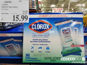 1484956
CLOROX DISINFECTING WIPES 12 X 30 CT 
($4.00 INSTANT SAVINGS EXPIRES ON 2021-05-23)
$15.99