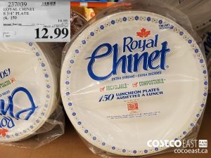 237039
ROYAL CHINET 8 3/4" PLATE PK. 150 
($4.00 INSTANT SAVINGS EXPIRES ON 2021-05-23)
$12.99
