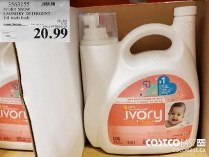 3563155
IVORY SNOW LAUNDRY DETERGENT 101 wash loads 
($5.00 INSTANT SAVINGS EXPIRES ON 2021-05-23)
$20.99