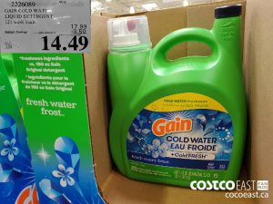 2226089
GAIN COLD WATER LIQUID DETERGENT 121 wash loads 
($3.50 INSTANT SAVINGS EXPIRES ON 2021-05-30)
$14.49