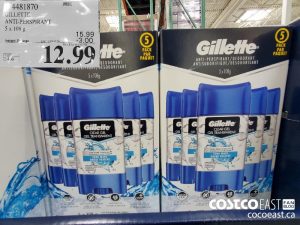 4481870
GILLETTE ANTI-PERSPIRANT 5 x 108 g 
($3.00 INSTANT SAVINGS EXPIRES ON 2021-05-30)
$12.99