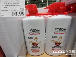1507753
L'OREAL TOTAL REPAIR 5 SHAMPOO   CONDITIONER 2 x 828 mL 
($4.00 INSTANT SAVINGS EXPIRES ON 2021-05-30)
$10.99
