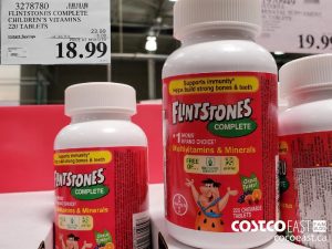 3278780
FLINTSTONES COMPLETE CHILDREN'S VITAMINS 220 TABLETS 
($5.00 INSTANT SAVINGS EXPIRES ON 2021-05-30)
$18.99