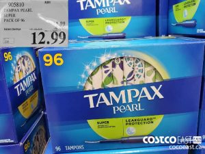 905810
TAMPAX PEARL SUPER PACK OF 96 
($4.00 INSTANT SAVINGS EXPIRES ON 2021-05-30)
$12.99