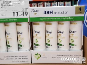 1398164
DOVE ADVANCED CARE ANTIPERSPIRANT 4 x74 G 
($3.00 INSTANT SAVINGS EXPIRES ON 2021-05-23)
$11.49