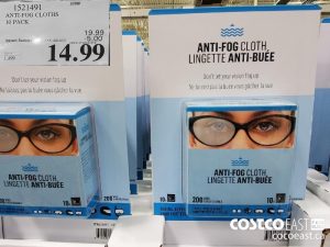 1521491
ANTI-FOG CLOTHS 10 PACK 
($5.00 INSTANT SAVINGS EXPIRES ON 2021-05-23)
$14.99