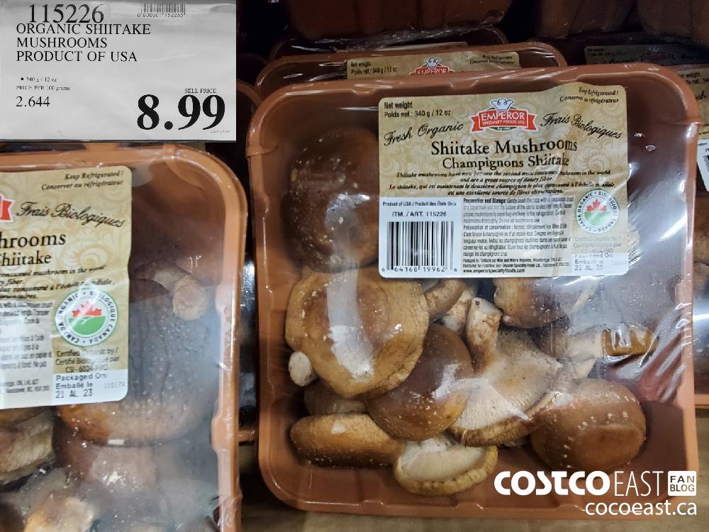 115226 ORGANIC SHITAKE MUSHROOMS PRODUCT. OF USA $8.99