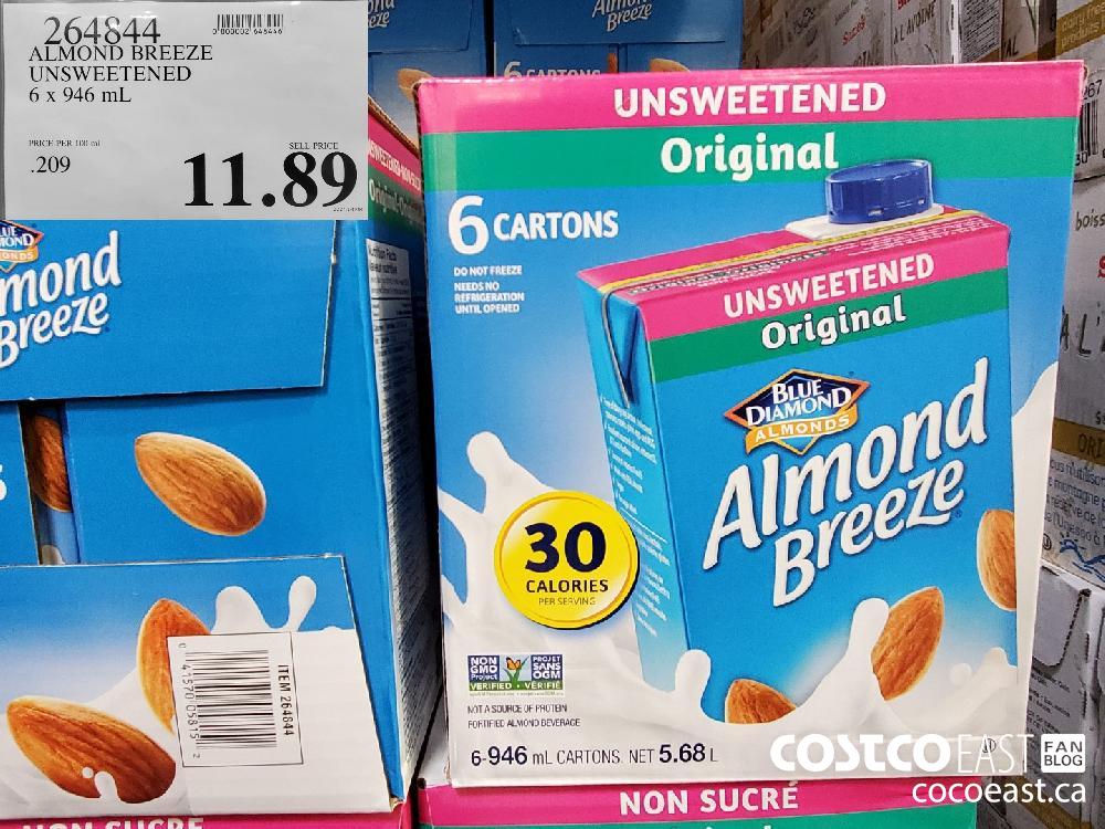 264844 ALMOND BREEZE UNSWEETENED 6 x 946 mL $11.89