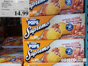 5002378
PILLSBURY PIZZA POPS 30 units 
($4.00 INSTANT SAVINGS EXPIRES ON 2021-05-16)
$14.99