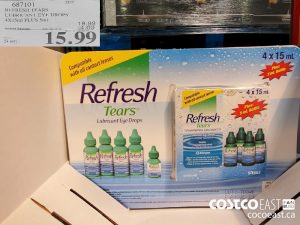 687101
REFRESH TEARS LUBRICANT EYE DROPS 4 X15ml PLUS 5ml 
($4.00 INSTANT SAVINGS EXPIRES ON 2021-05-30)
$15.99