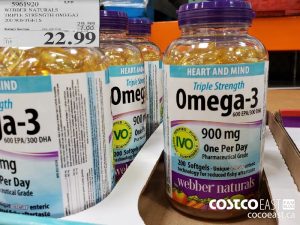5961920
WEBBER NATURALS TRIPLE STRENGTH OMEGA3 200 SOFTGELS 
($7.00 INSTANT SAVINGS EXPIRES ON 2021-05-30)
$22.99