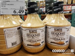 1134491
KEWPIE SESAME DRESSING 887 mL 
($2.50 INSTANT SAVINGS EXPIRES ON 2021-05-30)
$6.49