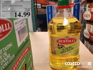 142372
BERTOLLI EXTRA LIGHT OLIVE OIL 3 L 
($4.50 INSTANT SAVINGS EXPIRES ON 2021-05-30)
$14.99