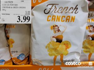 1415929
CANCAN POPCORN CHEDDAR and GREEN ONIONS 398 G 
($2.00 INSTANT SAVINGS EXPIRES ON 2021-05-30)
$3.99