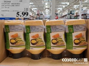 352545
CULINARY TREASURES JALAPENO LIME AIOLI 2 x 750 ML 
($2.00 INSTANT SAVINGS EXPIRES ON 2021-05-23)
$5.99