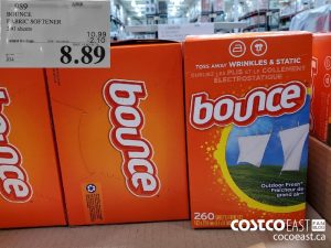 989
BOUNCE FABRIC SOFTENER 260 sheets 
($2.10 INSTANT SAVINGS EXPIRES ON 2021-05-30)
$8.89