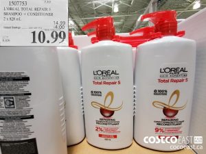 1507753
L'OREAL TOTAL REPAIR 5 SHAMPOO   CONDITIONER 2 x 828 mL 
($4.00 INSTANT SAVINGS EXPIRES ON 2021-05-30)
$10.99