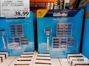 1139997
GILLETTE MACH3 TURBO RAZOR   20 CARTRIDGES 
($11.00 INSTANT SAVINGS EXPIRES ON 2021-05-30)
$38.99