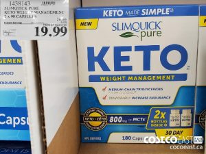 1438143
SLIMQUICK PURE KETO WEIGHT MANAGEMENT 2 x 90 CAPSULES 
($9.00 INSTANT SAVINGS EXPIRES ON 2021-05-23)
$19.99