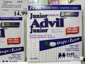 2838260
*ADVIL 100MG GRAPE FLAVOUR 80 CHEWABLE TABLETS 
($4.00 INSTANT SAVINGS EXPIRES ON 2021-05-23)
$14.99