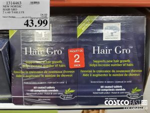 1314463
NEW NORDIC HAIR GRO 2 x 60 TABLETS 
($11.00 INSTANT SAVINGS EXPIRES ON 2021-05-30)
$43.99