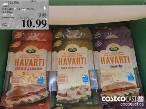 1526396
ARLA HAVARTI VARIETY PACK 3 x 250 G 
($3.00 INSTANT SAVINGS EXPIRES ON 2021-05-23)
$10.99