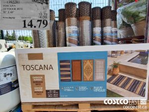 1392281
TOSCANA  OUTDOOR RUG  30" X 60" 
($4.00 INSTANT SAVINGS EXPIRES ON 2021-05-24)
$14.79