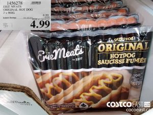 1456278
ERIE MEATS ORIGINAL HOT DOG 2 x 900G 
($2.00 INSTANT SAVINGS EXPIRES ON 2021-05-30)
$4.99