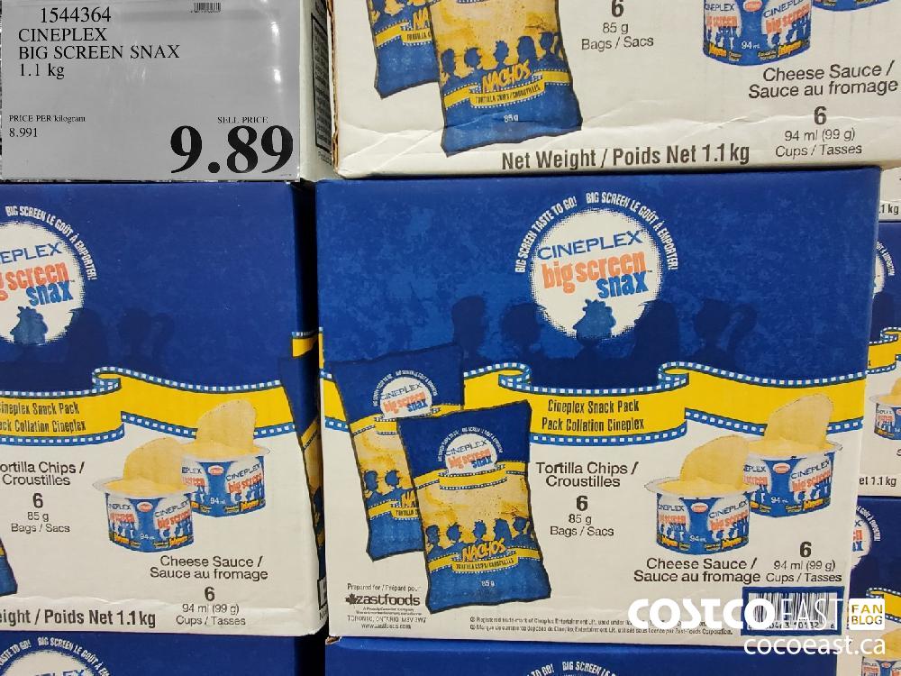 1544364 CINEPLEX BIG SCREEN SNAX 1.1 kg $9.89