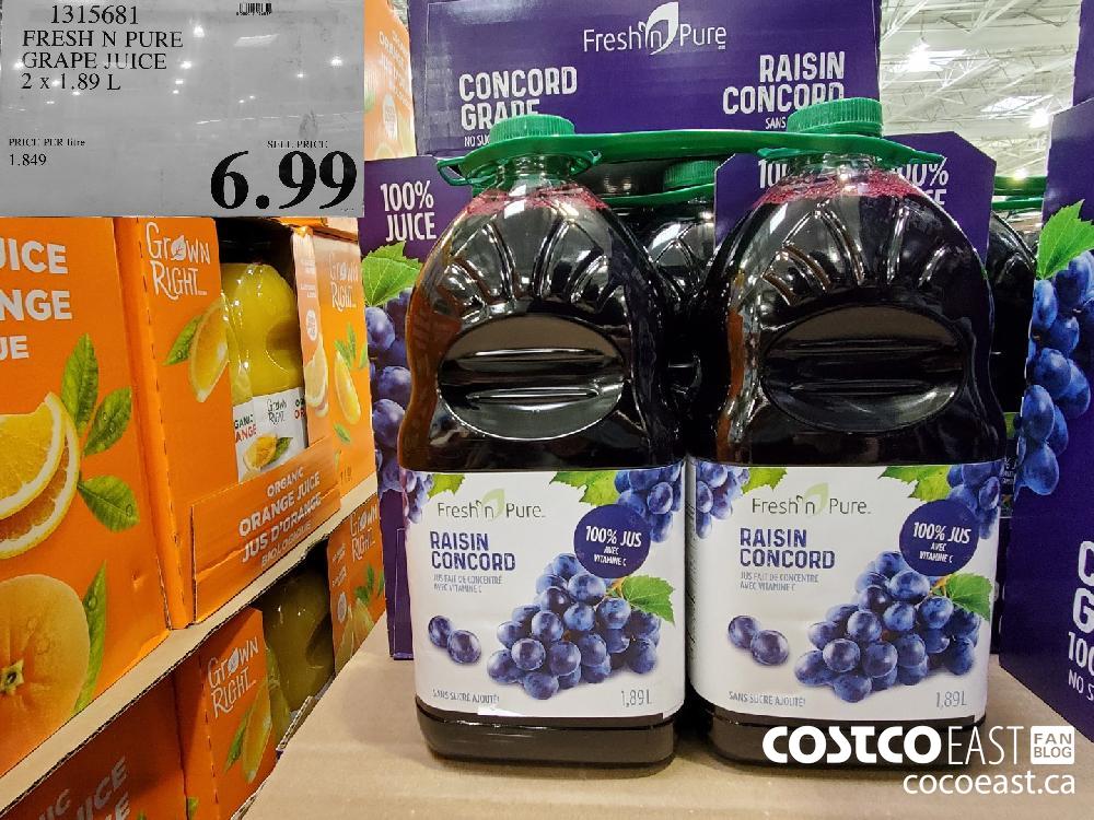 1315681 FRESH N PURE GRAPE JUICE 2 x 1.89 L $6.99
