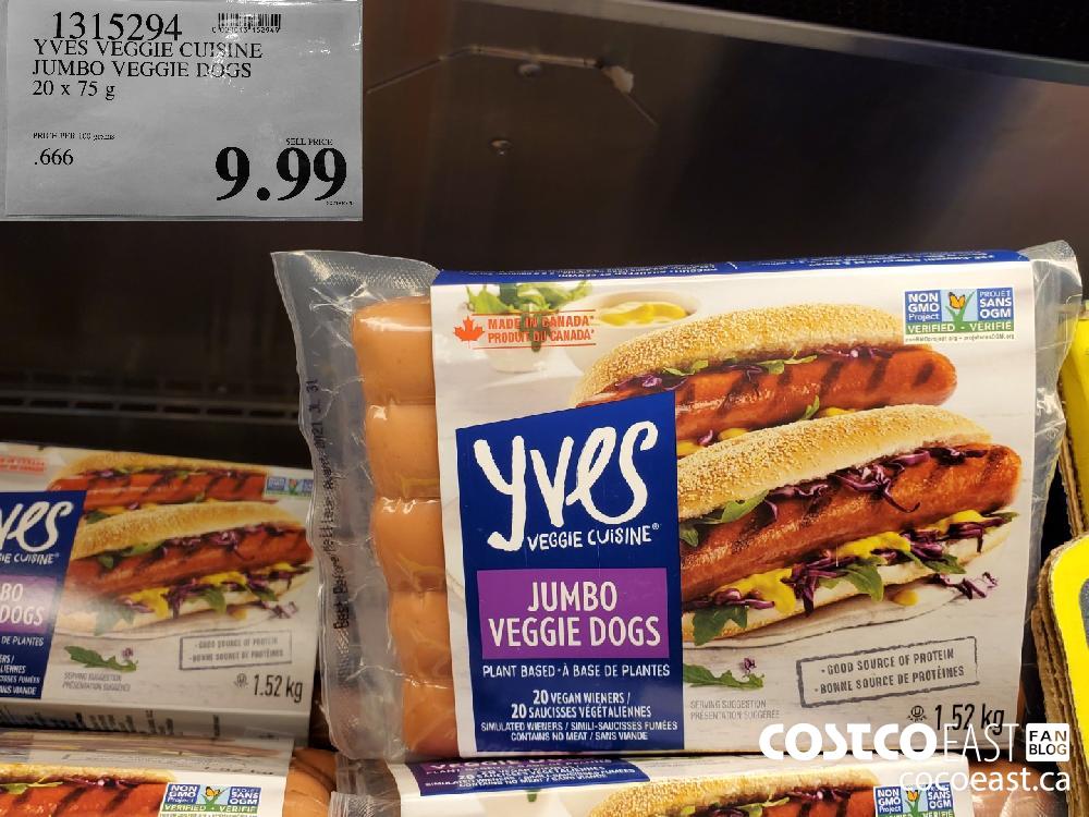 1315294 YVES VEGGIE CUISINE JUMBO VEGGIE DOGS 20 x 75 g $9.99
