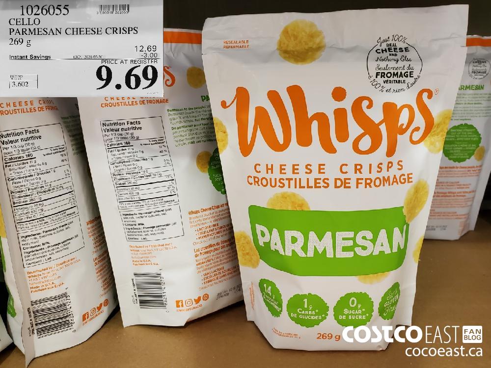 1026055 CELLO PARMESAN CHEESE CRISPS 269 G ($3.00 INSTANT SAVINGS EXPIRES ON 2021-05-30) $9.69