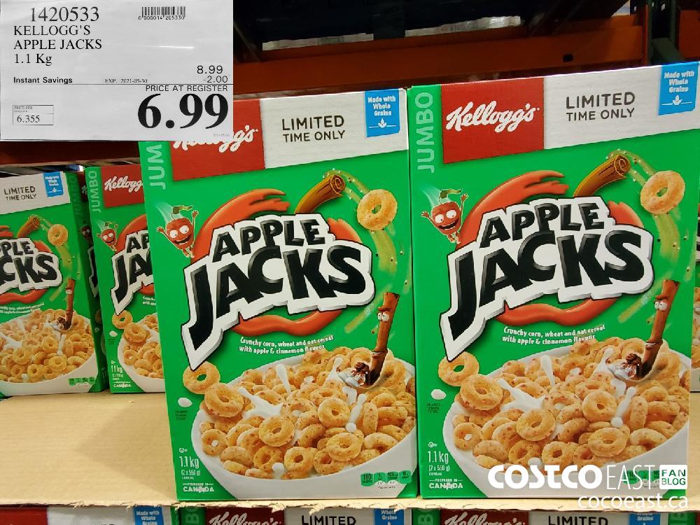 1420533 KELLOGG'S APPLE JACKS 1.1 KG ($2.00 INSTANT SAVINGS EXPIRES ON 2021-05-30) $6.99