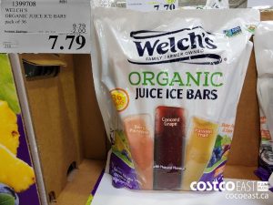 1399708
WELCH'S ORGANIC JUICE ICE BARS 
($2.00 INSTANT SAVINGS EXPIRES ON 2021-06-06)
$7.79