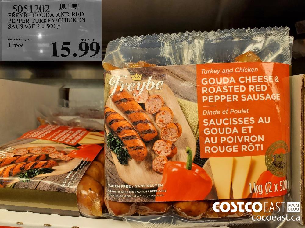 5051202 FREYBE GOUDA AND RED PEPPER TURKEY/CHICKEN SAUSAGE 2 x 500 g $15.99