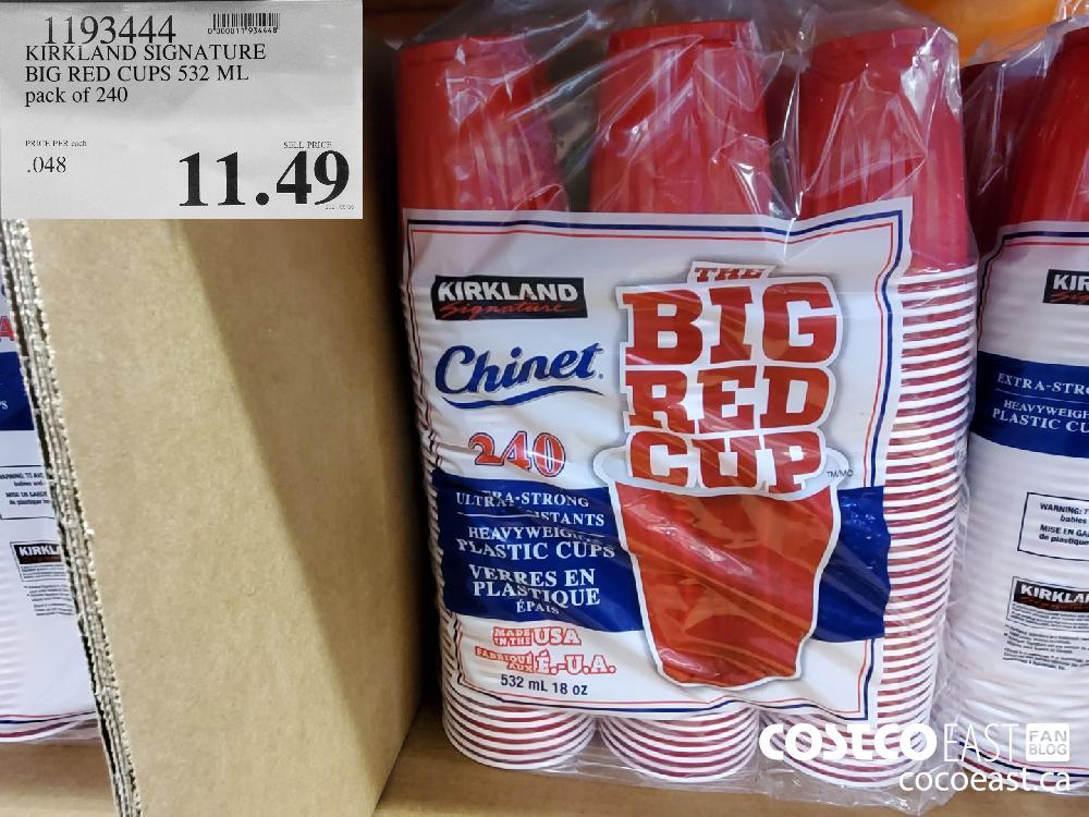 11934444 KIRKLAND SIGNATURE BIG RED CUPS 532°ML pack of 240 $11.49