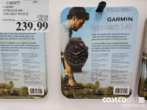 1385977
GARMIN APPROACH S40 “GPS GOLF WATCH 
($40.00 INSTANT SAVINGS EXPIRES ON 2021-06-13)
$239.99