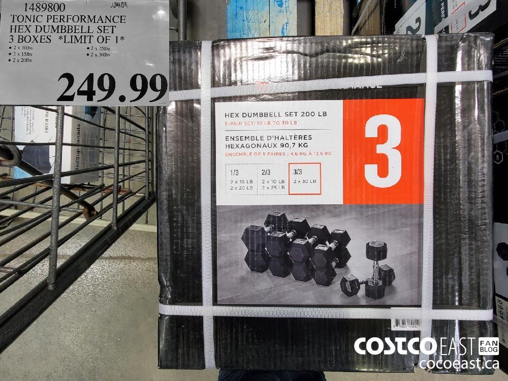 1489800 tonic performance hex dumbbell set 3 boxes limit of 1 249 99 Costco East Fan Blog