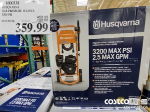1600338
HUSQVARNA GAS PRESSURE WASHER 3200 PSI 
($100.00 INSTANT SAVINGS EXPIRES ON 2021-06-18)
$359.99