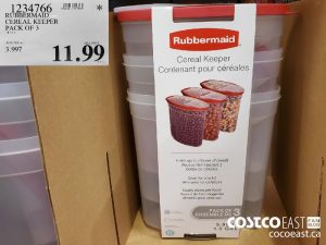 1234766
RUBBERMAID CEREAL KEEPER PACK OF 3 
$11.99