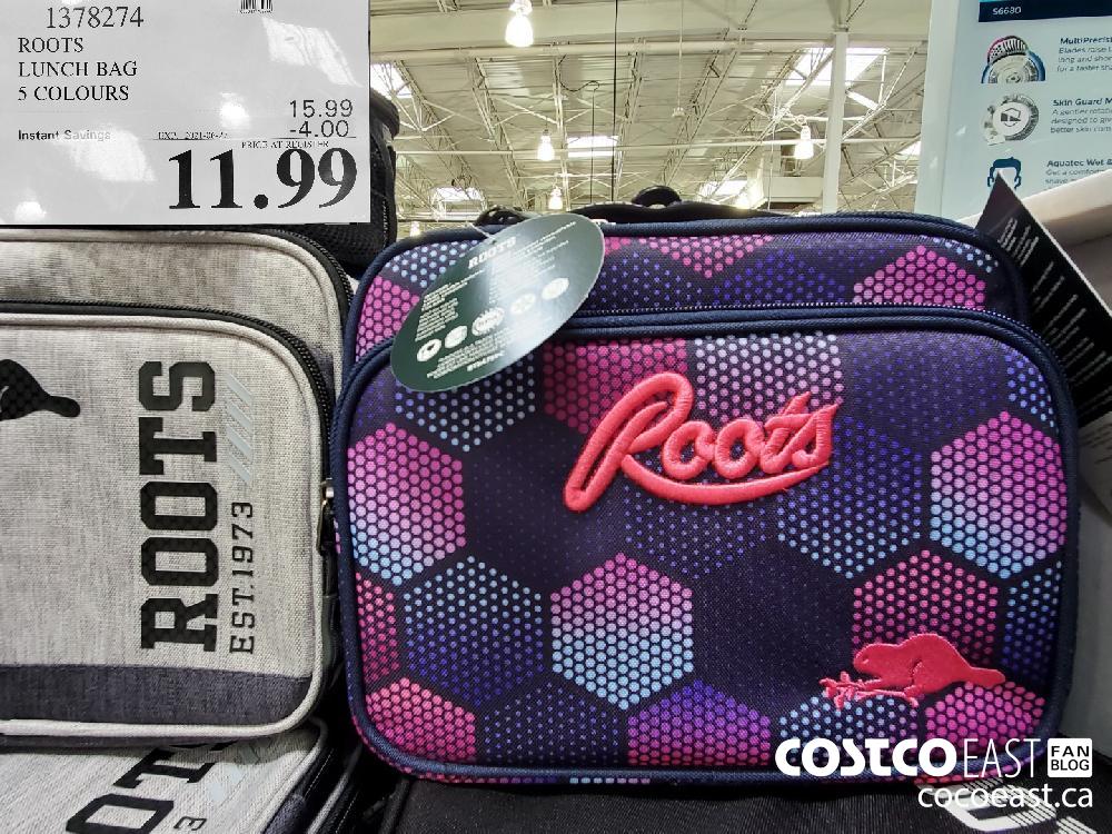 1378274 roots lunch bag 5 colours 4 00 instant savings expires on 2021 06 27 11 99 Costco East Fan Blog